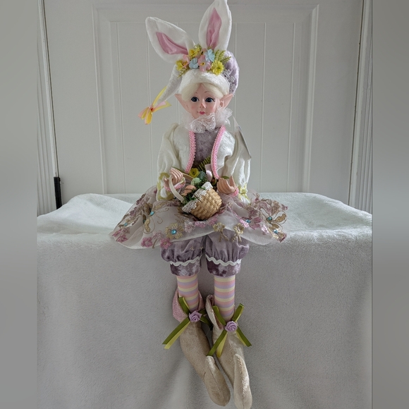 Cynthia Rowley Other - NWT Pastel Lavender Floral Poseable Easter Elf Doll